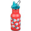 Detská nerezová fľaša Klean Kanteen Kid Classic Narrow w/Kid Sippy Cap - coral strawberries 355 ml