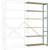 Manuflex RP1429.0001 Široký zásuvný regál so 6 drevenými kompozitnými policami, VxŠxH = 2500 x 1250 x 800 mm, (š x v x h) 960 x 2250 x 300 mm, drevená podlaha; RP1429.0001