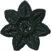 Nažehlovačka Čipkový kvet čierny 3,6 x 3,6 cm Monoquick