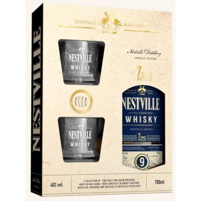 Nestville Whisky Blended 9yo darčekové balenie s pohármi 40% 0,7L