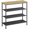 Skrinka na topánky LBS035B88V1 v štýle loft 75x30x71 cm – Dub artisan/čierna