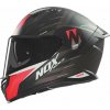 NOX prilba N401 Crower 2025 čierna matná, červená, veľkosť 2XL