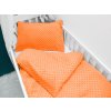 Biante Detské posteľné obliečky do postieľky Minky 3D bodky MKP-022 Oranžové Do postieľky 90x140 a 50x70 cm