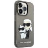 AppleMix Kryt KARL LAGERFELD Glitter pre Apple iPhone 14 Pro Max - Karl and Choupette NFT - plast / guma - sivý