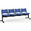 Čalúnená lavica do čakární SMART, 4-sedadlo, modrá, čierne nohy