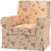 Dekoria Poťah na kreslo Ektorp Jennylund, jemané ružové kvety na svetlom ľanovom podklade, Poťah na kreslo Ektorp Jennylund, Londres, 143-88
