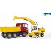Bruder 02751 Konstrukční vozy - MAN TGA nákladní auto s Liebherr bagrem 1:16
