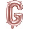 PartyDeco Fóliový balón Mini - Písmeno G 35 cm ružovo-zlatý
