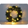 Solight Vianočný veniec, priemer 30cm, 15LED, 3xAA, IP44, časovač [1V239]