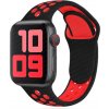 Športový silikónový remienok Move pre Apple Watch Series (38/40/41/42 mm) Farva: Čierna - Červená (L)
