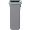Šedý plastový odpadkový kôš FIT-BIN s šedým vekom - 20 l
