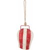 Clayre & Eef Červeno-biely kovový zdobený kravský zvonček - 16 * 12 * 8 cm - Clayre & Eef