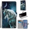 Peňaženkové kožené puzdro DRAWING na Huawei P50 - Pensive Wolf