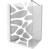 Mexen Kioto, sprchová zástena Walk-In 70 x 200 cm, 8mm číre sklo biely vzor, grafitový profil, 800-070-101-95-97
