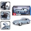 Bburago Jaguar E Coupe Metalic Silver modrá 1:18