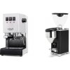Gaggia New Classic E24 BC, white + Rocket Espresso GIANNINO, black/chrome