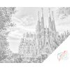Vymalujsisam.sk Bodkovanie - Sagrada Familia Farba: Čierna, Veľkosť: 40x50cm, Rám: Na plastovej doske