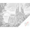 Vymalujsisam.sk Bodkovanie - Sagrada Familia Farba: Červená, Veľkosť: 40x50cm, Rám: Na plastovej doske