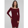 Urban Classics Women's glittering dress with long sleeves burgundy