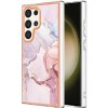 Plastový kryt Marble na Samsung Galaxy S24 Ultra 5G - Ružové zlato 005