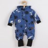 Dojčenský bavlnený overal s kapucňou a uškami New Baby labka modrý - 62 (3-6m)