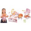 Set domček pre bábiku elektronický s kočíkom Cocoon Nursery Soft Baby Nurse Smoby a 32 cm bábika v klokanke