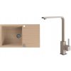 Alveus SETA 22033 Beige 55 SETA22033 - Drez Granitový CADIT 40- 860x500mm, vanička 445x425x198mm+ bateria Afra, Beige 55