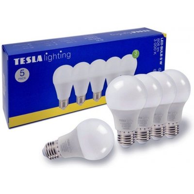 Tesla Sada LED žiaroviek klasik, 8 W, 806 lm, teplá biela, E27, 5 ks BL270830-5PACK