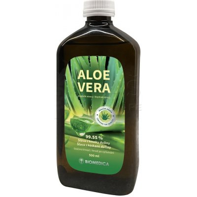Biomedica Aloe Vera 99 55% přírodní šťáva s kousky dužiny doplněk stravy 0,5 l