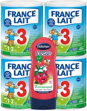 France Lait 3 4 x 400 g + Bübchen Kids Veselá malina
