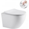 CERANO - WC závesné Verde, Rimless + UF sedátko - biela lesklá - 49x36 cm CER-417341