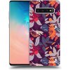Picasee silikónový prehľadný obal pre Samsung Galaxy S10 Plus G975 - Purple Leaf