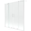 Mexen Velar Duo, 2-krídlová posuvná vaňová zástena 140 x 150 cm, 8mm číre sklo, biely profil, 896-140-000-02-20