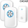 Zvonček CACAZI FA28 Bezdrôtový bezbatériový zvonček - 2x prijímač + 1x tlačidlo - biely (WDFA28R2B1W)