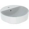 GEBERIT VariForm okrúhle umývadlo na dosku s otvorom, s prepadom, priemer 450 mm, biela, 500.769.01.2