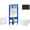 Geberit Duofix - Set predstenovej inštalácie, klozetu Oudee Vortex a dosky softclose, tlačidlo Sigma20, matná čierna/čierna SANI11CA5146