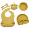 Malý Ježko Silikónový jedálenský set pre deti 6-dielny DÚHA - Mustard Yellow Vyberte si príbor: Silikónový príbor DÚHA