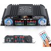 MALÝ ZOSILŇOVAČ AUTOMOBILOVÉHO ZVUKU 4 KANÁLY BLUETOOTH, PAMÄŤ USB FM 12V