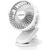 Aigostar B.V. Aigostar - Nabíjací stolný ventilátor s klipom 4W/5V 1500mAh biela AI1058 + záruka 3 roky zadarmo