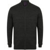 Henbury Pánsky sveter na zips H718 Grey Marl L