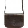 Vera Pelle kožená malá dámska crossbody kabelka tmavo hnedá