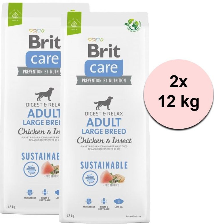 Brit Care Sustainable Adult Large Breed Chicken & Insect 2 x 12 kg