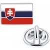Olivie strieborná brošňa VLAJKA SR 7493