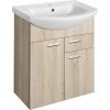 Aqualine zoja umývadlová skrinka 61,5x74x32cm, 2x dvierka, 1x zásuvka, dub platin 51165