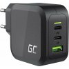 GREEN CELL Nabíjačka PowerGaN 65W (2x USB-C Power Delivery, 1x USB-A kompatibilné z Quick Charge 3.0)