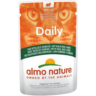 Výhodné balenie Almo Nature Daily Menu 12 x 70 g - Teľacie a jahňacie