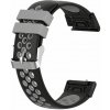 eses Silikónový dierkovaný remienok pre Garmin - Čierno šedý, QuickFit 22 mm
