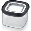 Gefu Pantry Storage Jar nádoba na čerstvosť stohovateľná borosilikátové sklo nerezová oceľ plast 400 ml