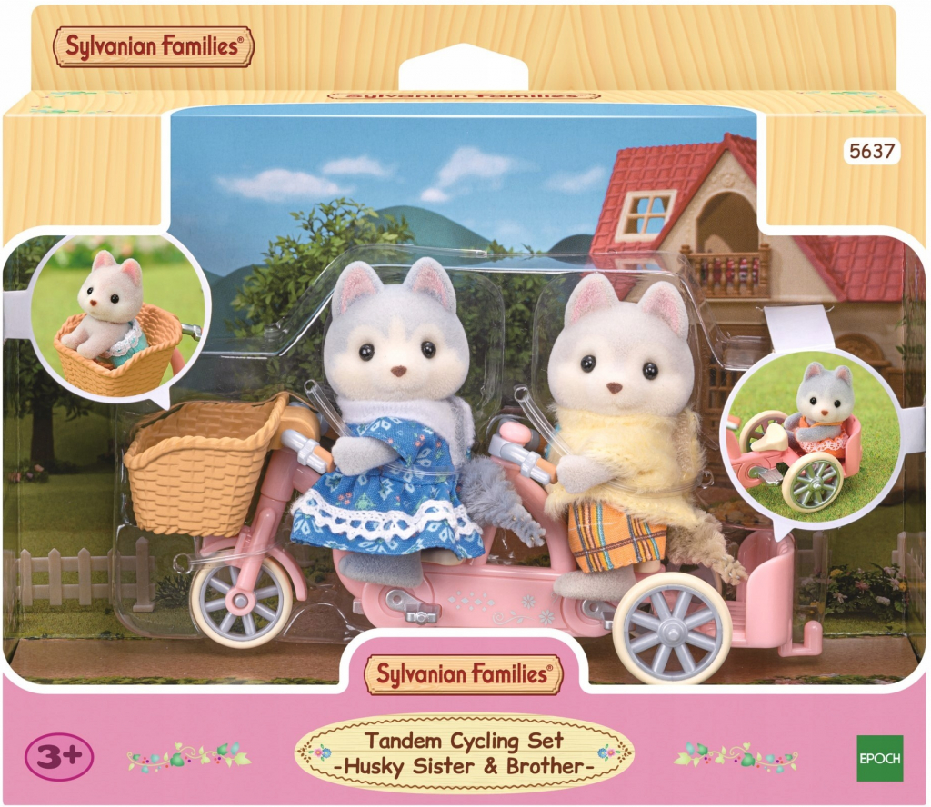 Sylvanian family Tandemový bicykel pre Husky súrodencov