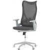 Kancelárska stolička KA-S248 GREY šedý MESH, biely plast